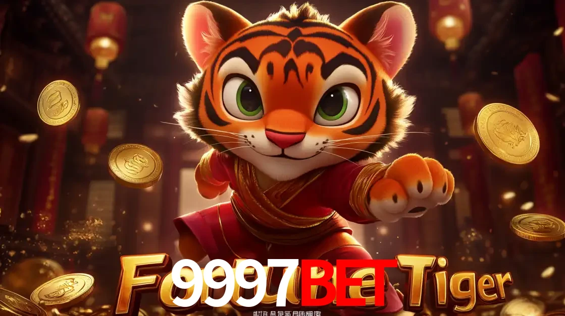 O carismático mascote do jogo de slot Fortune Tiger, um tigre fofo em pose de artes marciais, pronto para trazer sorte e multiplicadores de ganhos no cassino online 9997BET.